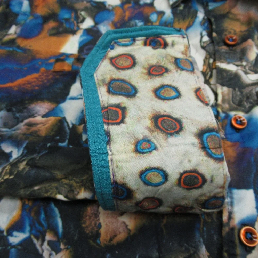 Robert Graham Shirt Mens XL Blue Abstract Classic Flip Cuff Button Down VTG Rare - Picture 8 of 16